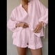thumbnail image 4 of Conjunto de Dos Piezas para Mujer: Top de Larga con Lazo y Bóxer con Volantes Conjunto Informal A Juego Rosa L, 4 of 9
