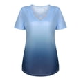 thumbnail image 6 of DailyTrove Women's Ombre V-Neck Short Sleeve T-Shirt - Gradient Casual Top, Soft for Daily Wear & Layering, 6 of 6
