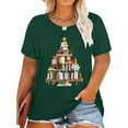 thumbnail image 2 of Plus Size Women's Christmas Print Loose Crew Neck T Shirt Holiday Graphic Top For Comfortable Casual Wear, 2 of 3