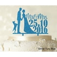 thumbnail image 1 of Personalized Mr And Mrs Wedding Cake Topper Dog Silhouette Custom Cake Topper Color Option Available 6-7 Inches Wide, 1 of 1