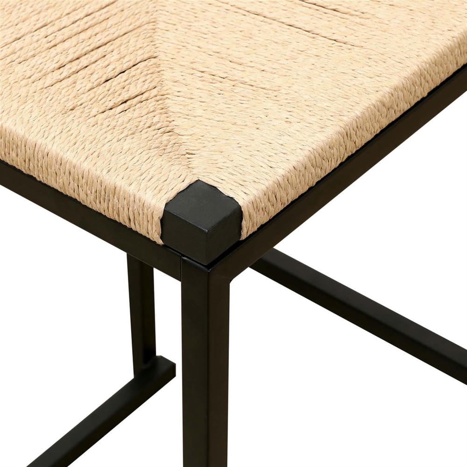 Demi Bonn 32" Counter Height Bar Stools Set of 2, Paper Rope Woven Barstools with Back, Kitchen Island Countertop Chairs for Dining Room, Beige