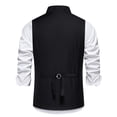thumbnail image 4 of Cloudstyle Men's Solid Color Single-Breast Angled Closure Vest - Standard Fit Sleeveless Waistcoat with Notch Lapel, 4 of 14