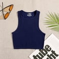 thumbnail image 3 of DuoJiaJ Womens Summer Casual Fashion Sleeveless Short Cropped Navel Tank Top Women Workout Tank Tops Blue S, 3 of 3