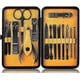 thumbnail image 1 of Professional 15pcs Stainless Steel Manicure Pedicure Set with Travel Case (Yellow), 1 of 5