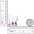 thumbnail image 2 of Gem Stone King 925 Sterling Silver Pink Mystic Topaz and Blue Created Sapphire Pendant Earrings Set for Women (4.28 Cttw, Gemstone Birthstone, with 18 inch Chain), 2 of 4