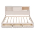 thumbnail image 3 of Euroco Twin Size Daybed with Shelf, Drawers and Charging Station for Bedroom, White, 3 of 11