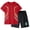j-76Red41, variant on Boys Athletic Outfit Sets Wear O-Neck Breathable Short Sleeve Tee And Stretch Shorts Outdoor Sports Play Comfortable Casual Children Comfortable Kids Clothing Sets Soft Fabric All Day Wear