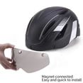 thumbnail image 4 of Cycling Helmet with Eye Protection LED Tail Light USB Charging Cable Detachable Sun Visor Magnetic Goggles Breathable Adjustable Helmet (Black), 4 of 5