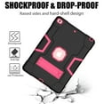 thumbnail image 5 of Dteck Case for iPad 9th Gen/8th Gen/7th Gen, iPad 10.2 Shockproof Kids Case 2021/2020/2019, Heavy Duty Hybrid Rugged 3 Layer Full Body Protection Case with Built-in Kickstand,Black/Rose, 5 of 6