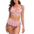 thumbnail image 1 of Traje de Baño de Mujer Bikini Con Volantes Sólidos Traje de Baño Dividido Odeerbi ODB119637, 1 of 7