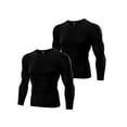 thumbnail image 2 of EFINNY 2 Pack Men's Quick Dry Sports Shirt Long Sleeve Athletic Compression Sports Tops Under Base Layer Tights T-Shirt,US Size 2XL, 2 of 8