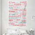thumbnail image 1 of Love Tapestry, Emotional Messages in Various World Languages Love Has No Walls Culture Art Theme, Wall Hanging for Bedroom Living Room Dorm Decor, 60W X 80L Inches, White Grey Red, by Ambesonne, 1 of 2