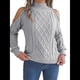 thumbnail image 2 of Suéteres de Mujer con Hombros Descubiertos, Otoño-Invierno 2025, Larga, Suave, Grueso, de Punto , Tops de Jersey. Gris S, 2 of 10