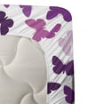 thumbnail image 3 of Ambesonne Butterfly Fitted & Top Sheet Set with Shams, Butterfly Dancing Spring, Purple Lilac Pink, 3 of 4