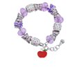 thumbnail image 2 of Delight Jewelry Silvertone Small Red Apple Purple Butterfly Bead Charm Bracelet, 7"+1" Extender, 2 of 5