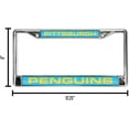 thumbnail image 4 of Pittsburgh Hockey Penguin's Retro Blue Chrome Metal (Set of 2) Laser Cut License Plate Frames, 4 of 6