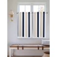 thumbnail image 6 of Kitchen Curtains 54 Inches length, Beige Navy Blue Striped Window Treatment Curtain Drapes, Farmhouse Stripe Art Thermal Insulated Drapes for Basement Hotel RV, 42"x54", 2 Panels, 6 of 7