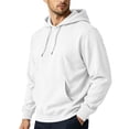 thumbnail image 5 of UDAUDU Men's Hoodies Fleece Baggy Athletic Comfy Warm Fall Winter Crewneck Hooded Pullover Golf Gym Hiking Mens Hoodies Pullover White XL, 5 of 9