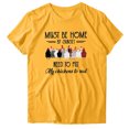 thumbnail image 3 of Gibobby Blusa de Trabajo de Manga Corta Mujeres Casual Impresión Mangas Cuello Redondo Camiseta Suelta Blusa Tops(Amarillo,XL), 3 of 4