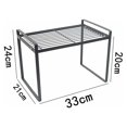 thumbnail image 2 of Cupboard Shelf, Kitchen Shelf, 1 Piece Kitchen Cupboard Storage, Made Of Metal, Raised Railing, Durable, Good Load Capacity, For Kitchen, Cupboard (21, 2 of 5