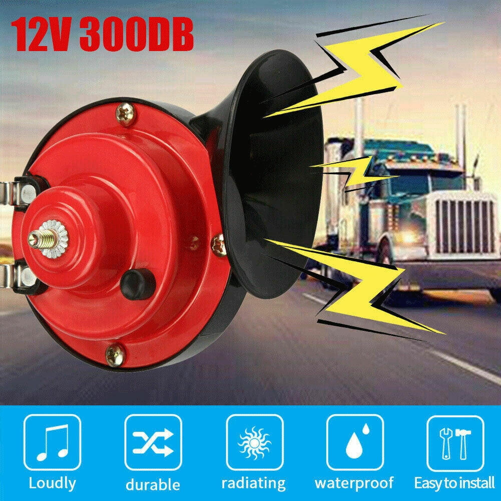12V 300DB Super Loud Train Horn Waterproof for Motorcycle Car Truck SUV Boat Red