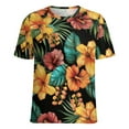 thumbnail image 5 of Nostalgic Vintage Floral Women's Short Sleeve T-Shirt Crew Neck Casual Summer Trendy Loose Fit Tops, 5 of 6
