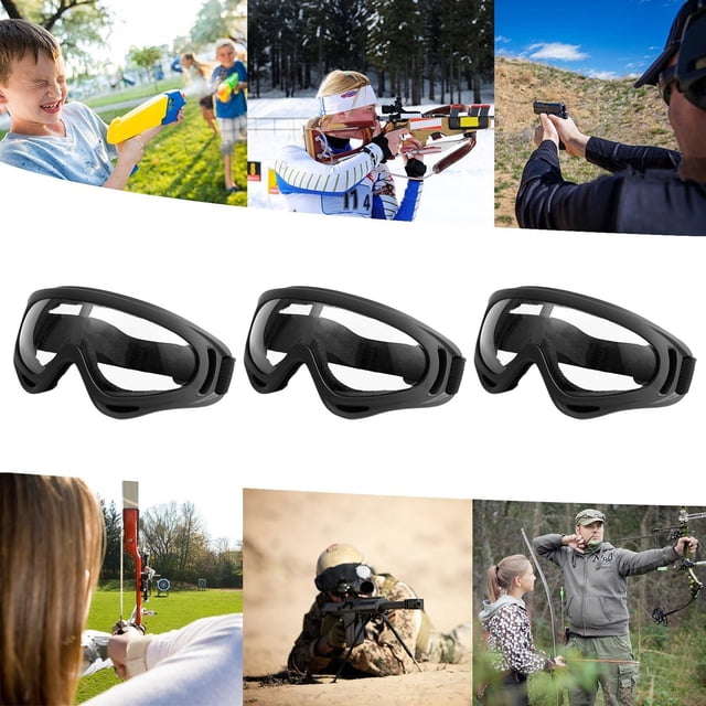 Clear Lens Protective Ski Goggles For Outdoor Cycling Hiking Activities And Windproof Sports Eyewear 3PCS