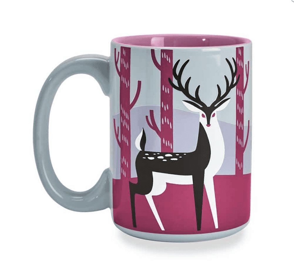 Kitsch'n Glam Coffee Mug Deer Gray