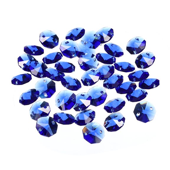 Uxcell 14mm Crystal Octagon Beads Chandelier Hanging Beads Dark Blue 40 Pack