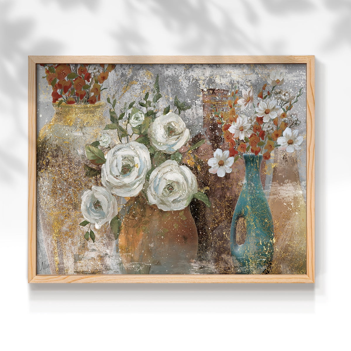 Vessels and Blooms Spice by Nan - Restickable Framed Giclée Print