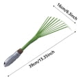 thumbnail image 3 of Rastrillo de jardín pequeño con mango de 9 dientes y hojas pequeñas, con mango ergonómico de PVC suave, para limpiar residuos de arbustos y matorrales, 3 of 6