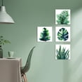 thumbnail image 4 of Boho Tropical Wall Art Bathroom Decor Green Plant Pictures Wall Decor for Living Room Minimalist Botanical Leaf Canvas Artworks Kitchen Sage Monstera Framed Poster Bedroom Home Decorations 12x12" 4Pcs, 4 of 6