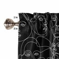 thumbnail image 5 of Tier Curtains 45 Inches Long, Abstract Style Window Treatment Curtain Drapes, Black Face Line Modern Character Art Small Curtain Drapes for Bathroom Laundry Room, 27.5"x45", 2 Panels, 5 of 7