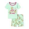 Toddler and Baby Girl Monkey Two Piece Pajama Set
