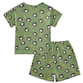 thumbnail image 5 of joogoo Cartoon Monkey Bananas Pattern Pajama Sets Short Sleeve Cotton 2-Piece Sleepwear 10Y, 5 of 7