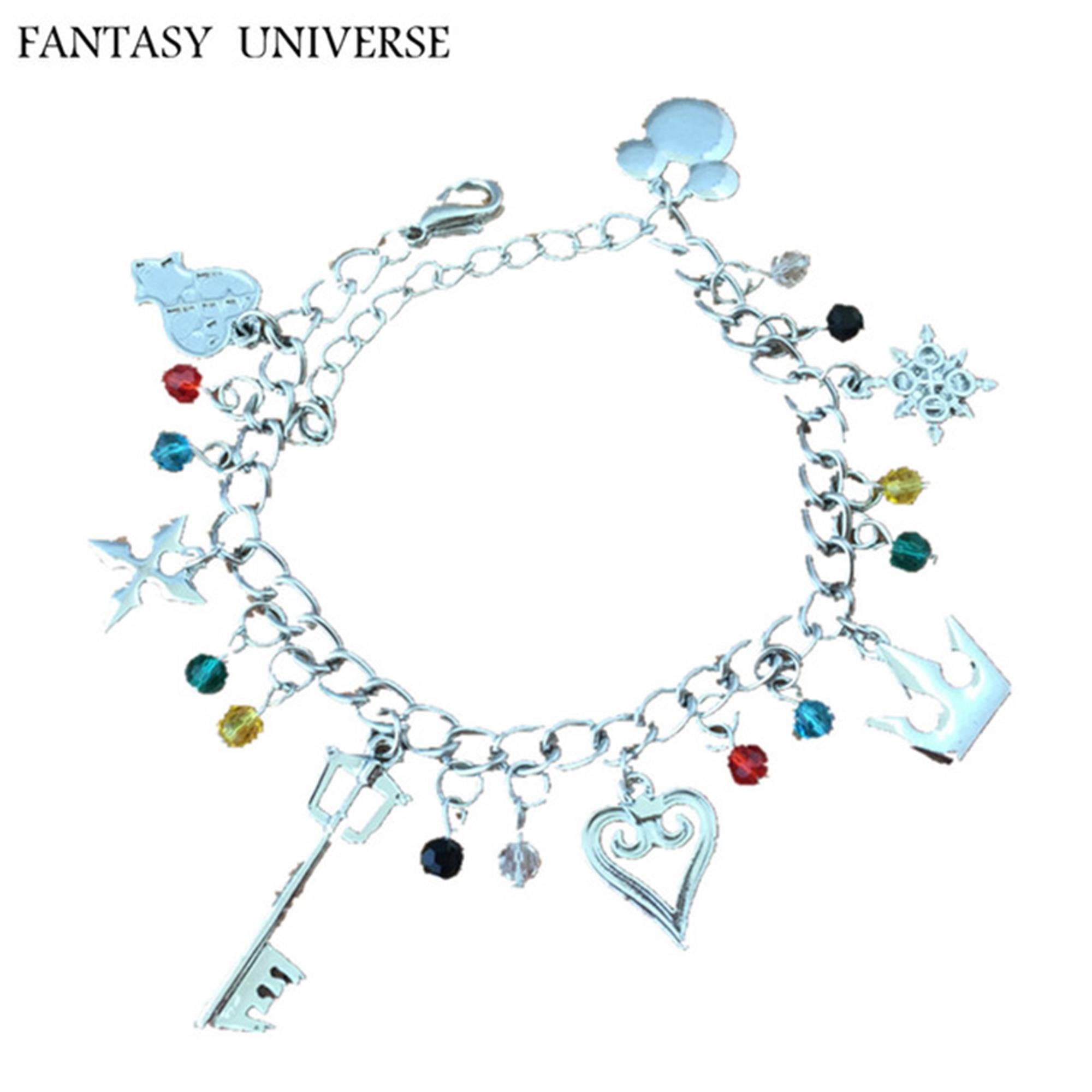 Kingdom Hearts 7 Charms Lobster Clasp Bracelet in Gift Box by Superheroes by