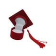 thumbnail image 2 of Fashion Doctor Hat Shape Caja de aretes de almacenamiento de joyas Regalo de graduación rojo, 2 of 8