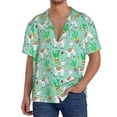 thumbnail image 3 of Honeii 's Cute Alpaca 1 for men's short-sleeved button-up collared shirt featuring a pocket, perfect for beach vacations, and travel adventures., 3 of 5