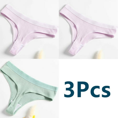 

3 Pcs G-string Panties Cotton Women Underwear Sexy Panties Female Underpants Thong Solid Color Pantys Lingerie Low-Rise G-String