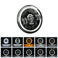 thumbnail image 3 of 2Pcs 7 inch Round LED Headlight Skull Pattern LED Headlight with High/Low Beam Turn Signal DRL and Colorful Angle Eye Light, 3 of 6