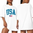 thumbnail image 3 of Aiyino Women's T-Shirt Distressed USA Flag Patriotic,100% Cotton Vintage 4th of July Graphic Tee, Short Sleeve Shirt Blouses Tops Plus Size, 3 of 8