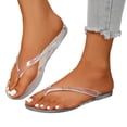thumbnail image 4 of Women Flip Flops Non- Slides Sandals Casual Soft Slipper Hollow Jelly Clear Sandals Beach Ballet Low Heel Comfortable Summer On Jellies Shoes White CN:40/US:7.5, 4 of 9