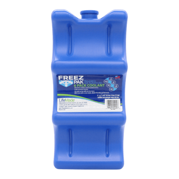 Freez Pak Reusable Ice Pack, 2"L x 4"W x 8.8"H, 6 Pack