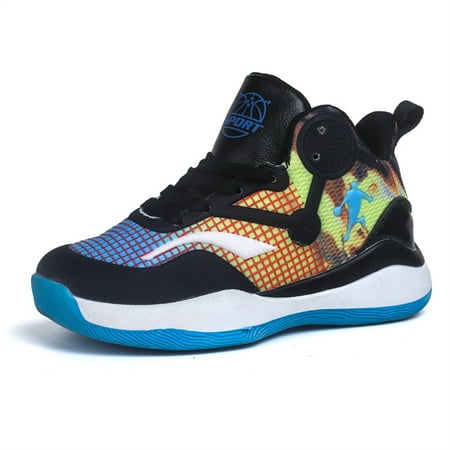 

Engtoy Girls Boys Basketball Shoes Kids Sport Shoes for School Little/Big Kids High Top Blue Outdoor Child Sneakers Child Sneakers Black