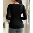 thumbnail image 5 of Womens Long Sleeve T Shirt Tops Deep V Neck Shirts Casual Slim Fit Basic T-Shirt Tee, 5 of 6