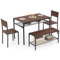 thumbnail image 4 of Costway Dining Table Set for 4 Rectangular Table with 2 Chairs, 1 Bench, Storage Racks Brown, 4 of 10