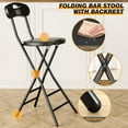 thumbnail image 5 of 5Rcom Folding Stool, 1 Pack 24 inch Folding Bar Stool with Backrest and Handle, Foldable Stools for Adults Up to 350lbs, Collapsible Round Folding Counter Height Stool Chair for Camping Kitchen, 5 of 7