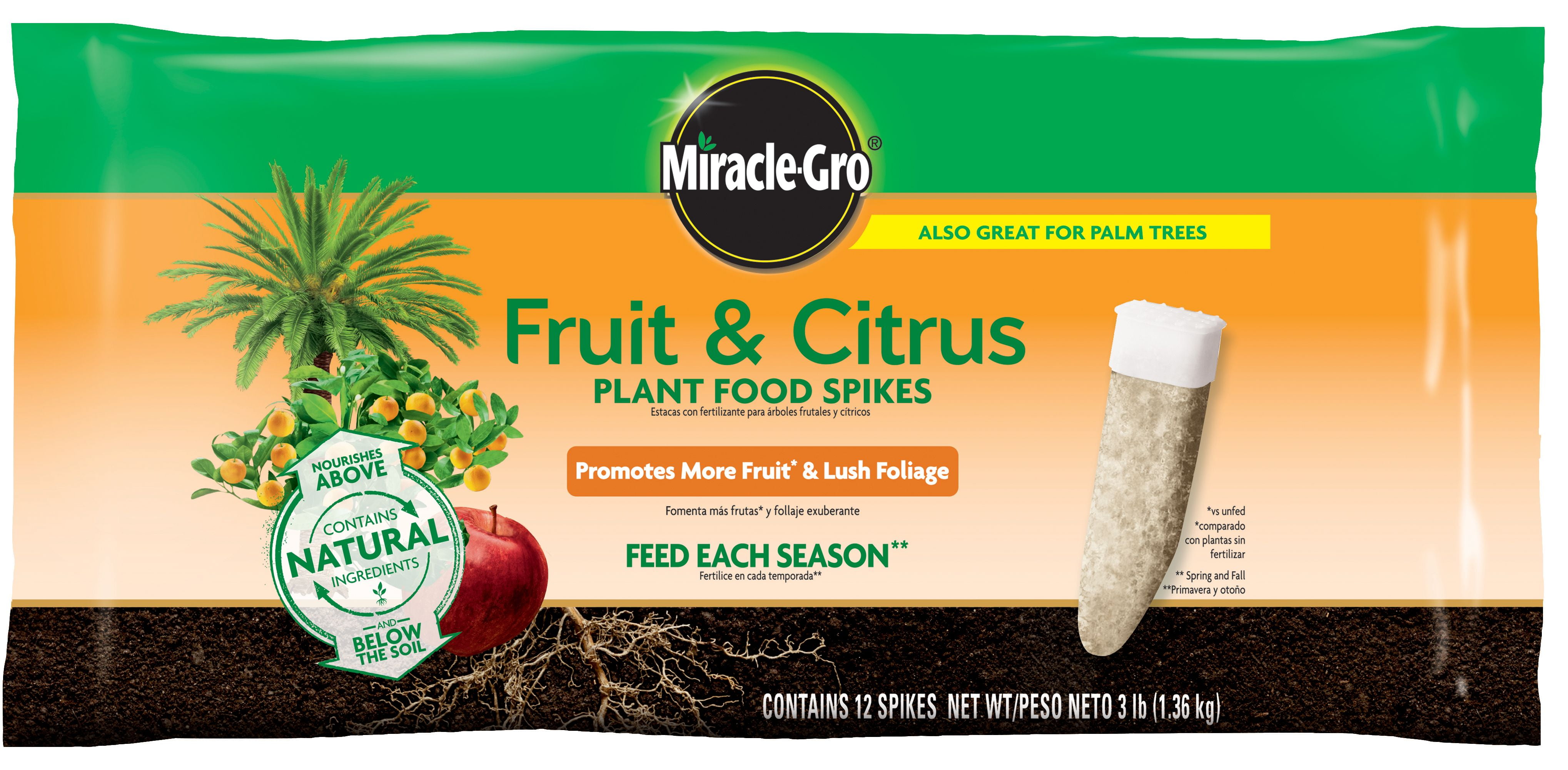 MiracleGro Fruit & Citrus Plant Food Spikes, Includes 12 Spikes, 3 lb