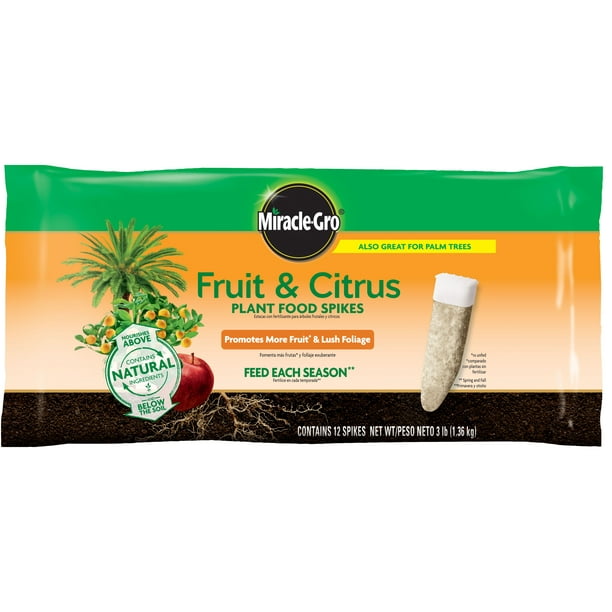 MiracleGro Fruit & Citrus Plant Food Spikes, Includes 12 Spikes, 3 lb