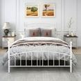 thumbnail image 4 of Wulawindy Iron Frame Bed White,Double Bed Easy To Assemble,Retro Design 83.86x 59.84x46.26 Inches, 4 of 4